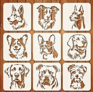 Šabloonid 9 tk taimed 15x15 cm