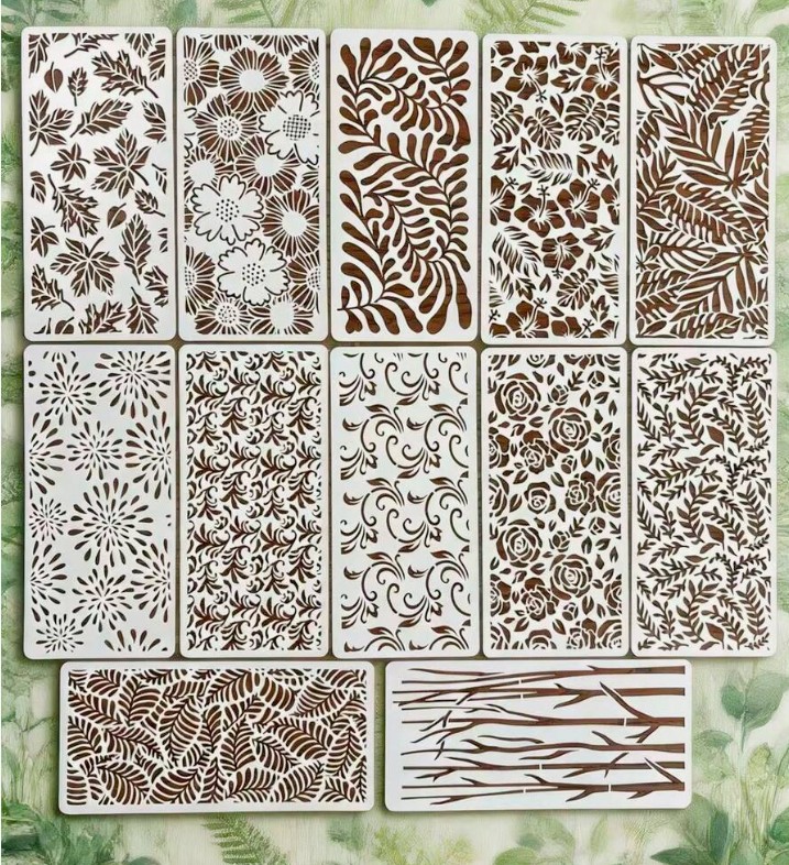 Šabloonid 12 tk mustrid 10x22 cm