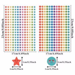 Smile motivatsioonikleebised  10 mm ca 23x17 cm lehel: 1 leht ja 10 lehte - Pilt 2