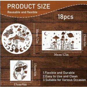 Šabloonid 18 tk  seened suuruste mix 15x30 cm, 30 cm, 30x15 cm - Pilt 2