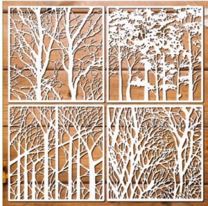 Šabloonid 4 tk  puud 15x15 cm