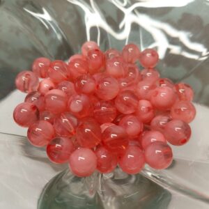 Akrüülpärlid 10 mm ca 50 tk helepunane marmor