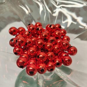 Akrüülpärlid 10 mm ca 50 tk punased läikivad