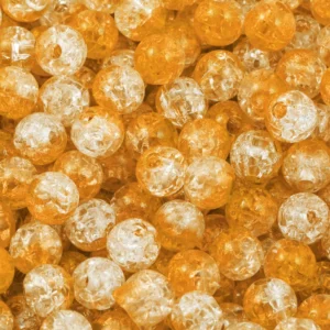 Akrüülpärlid 11 mm ca 50 tk  oranzikad mõra efektiga